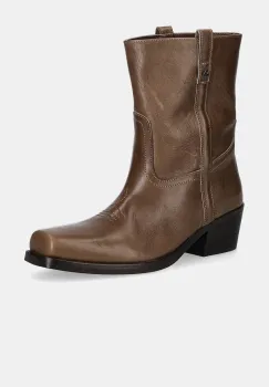 Weekend Max Mara cizme de piele Ranch culoarea maro, toc mic, 2525796034600 imagine