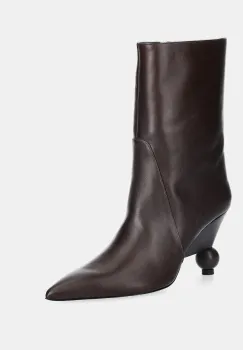 Weekend Max Mara cizme de piele Rollio culoarea maro, cu toc drept, 2525796055600 imagine