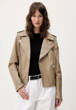 Weekend Max Mara geaca biker de piele EGIZIO imagine