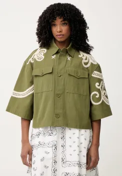 Weekend Max Mara geaca tip camasa de femei din bumbac COMO imagine