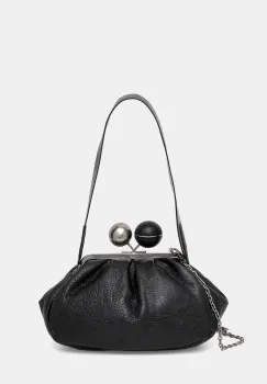 Weekend Max Mara geanta de piele LECITO culoarea negru, 2525516075600 imagine