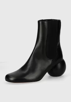 Weekend Max Mara ghete chelsea de piele ESTE femei, culoarea negru, cu toc drept, 2425796014600 imagine