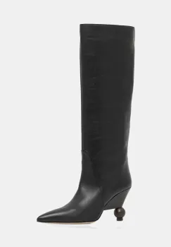 Weekend Max Mara ghete de piele Tasca culoarea negru, cu toc drept, 2525796075600 imagine