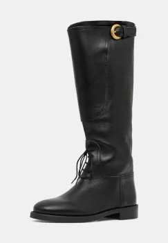 Weekend Max Mara ghete de piele Visby culoarea negru, cu toc plat, 2525796015600 imagine