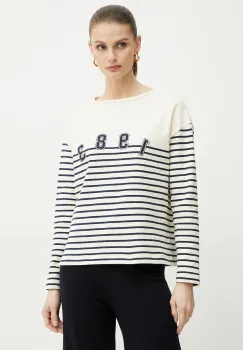 Weekend Max Mara hanorac de bumbac femei, culoarea bej, cu imprimeu, 2515941041600 imagine