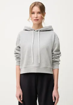 Weekend Max Mara hanorac de bumbac femei, culoarea gri, cu gluga, uni, 2515921011600 imagine