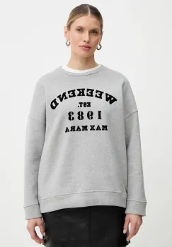 Weekend Max Mara hanorac de bumbac GOMMOSO culoarea gri, cu imprimeu, 2615921041600 imagine