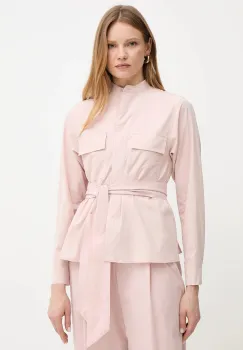 Weekend Max Mara jacheta de camasa din bumbac culoarea roz, de tranzitie, 2515041013600 imagine