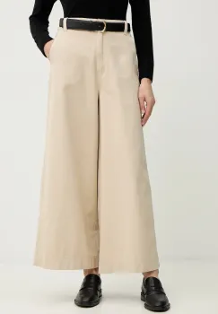 Weekend Max Mara pantaloni ARIETE culoarea bej, lat, high waist, 2615131121600 imagine