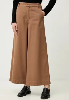 Weekend Max Mara pantaloni ARIETE culoarea maro, lat, high waist, 2615131121600 imagine