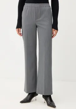 Weekend Max Mara pantaloni cu lana PETRA culoarea gri, drept, high waist, 2525136032600 imagine