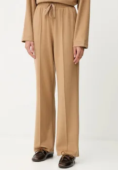 Weekend Max Mara pantaloni cu lana SPONDA culoarea verde, lat, high waist, 2525786022600 imagine