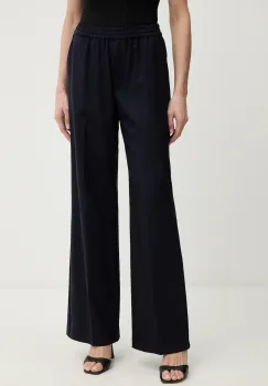 Weekend Max Mara pantaloni  de lana MALLO culoarea bleumarin, lat, high waist, 2615131071600 imagine