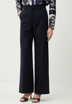Weekend Max Mara pantaloni de lana VISIVO culoarea bleumarin, drept, high waist, 2615131041600 imagine