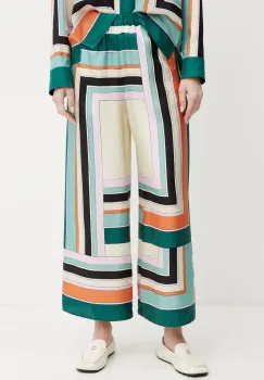 Weekend Max Mara pantaloni de matase femei, lat, high waist, 2515131051600 imagine