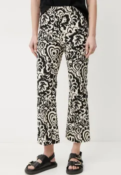 Weekend Max Mara pantaloni femei, culoarea negru, evazati, medium waist, 2515131122600 imagine