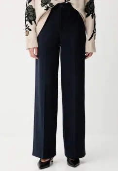 Weekend Max Mara pantaloni ZELOTA culoarea bleumarin, lat, high waist, 2525786012600 imagine