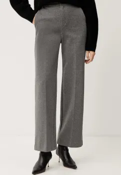 Weekend Max Mara pantaloni ZELOTA culoarea gri, lat, high waist, 2525786012600 imagine