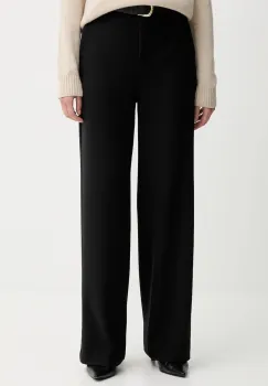 Weekend Max Mara pantaloni ZELOTA culoarea negru, lat, high waist, 2525786012600 imagine