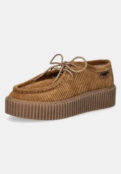 Weekend Max Mara pantofi de piele intoarsa KAPOK femei, culoarea maro, cu platforma, 2515521114600 imagine