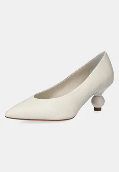 Weekend Max Mara pantofi de piele RENZA culoarea bej, cu toc drept, 2515521054600 imagine