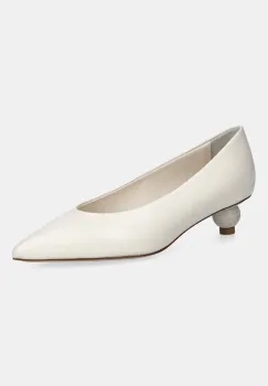 Weekend Max Mara pantofi de piele Wkabacini culoarea bej, pe toc jos, 2615521134600 imagine