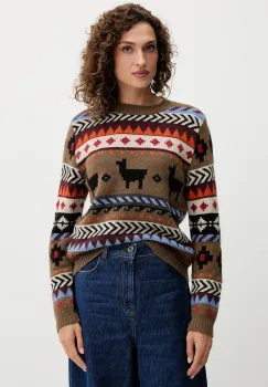 Weekend Max Mara pulover cu adaos de lana de alpaca QUIRITE femei, culoare maro, subtire 2525366302600 imagine