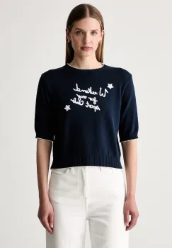 Weekend Max Mara pulover cu maneca scurta pentru femei cu bumbac WKDFIACRE imagine