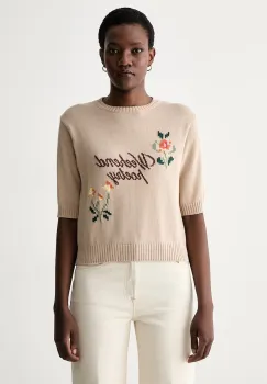 Weekend Max Mara pulover cu maneca scurta pentru femei cu bumbac WKDFIACRE imagine