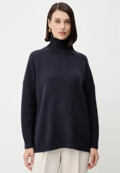 Weekend Max Mara pulover de lana BORGIA culoarea bleumarin, cu guler, 2525366112600 imagine