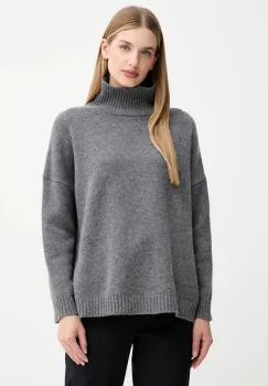 Weekend Max Mara pulover de lana BORGIA culoarea gri, cu guler, 2525366112600 imagine