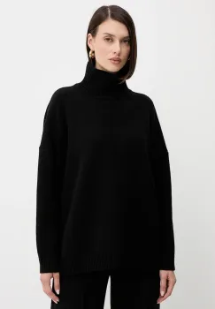 Weekend Max Mara pulover de lana BORGIA culoarea negru, cu guler, 2525366112600 imagine