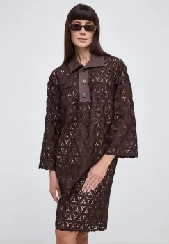 Weekend Max Mara rochie culoarea maro, mini, drept, 2415231013600 2415230000000 imagine