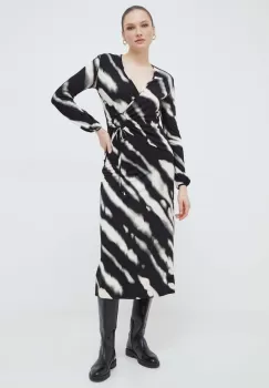 Weekend Max Mara rochie culoarea negru, maxi, evazati imagine