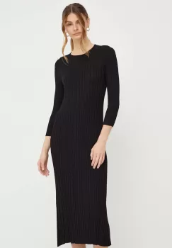 Weekend Max Mara rochie culoarea negru, midi, mulata imagine