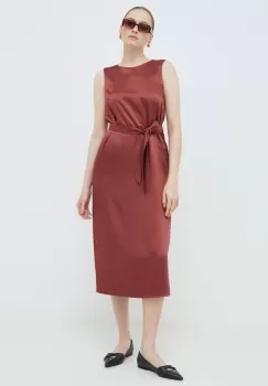 Weekend Max Mara rochie culoarea rosu, midi, drept imagine