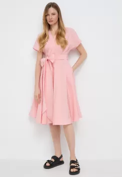 Weekend Max Mara rochie culoarea roz, mini, evazati imagine