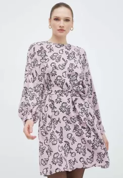 Weekend Max Mara rochie culoarea roz, mini, evazati imagine