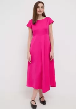 Weekend Max Mara rochie din amestec de in culoarea roz, maxi, evazati imagine