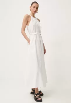 Weekend Max Mara rochie din bumbac culoarea alb, maxi, evazati 2415220000000 imagine