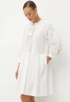 Weekend Max Mara rochie din bumbac culoarea alb, mini, evazati, 2415221182600 imagine