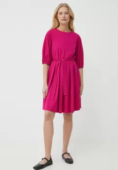 Weekend Max Mara rochie din bumbac culoarea roz, mini, evazati, 2415621072600 2415620000000 imagine