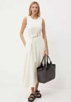 Weekend Max Mara rochie jeans culoarea bej, maxi, evazati, 2425226051600 imagine