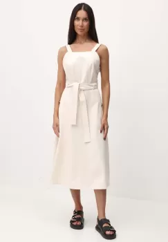 Weekend Max Mara rochie jeans culoarea bej, midi, evazati, 2415221013600 imagine