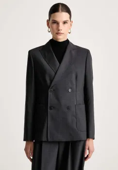 Weekend Max Mara  sacou cu doua randuri de nasturi pentru femei din lana WKDORNATI imagine