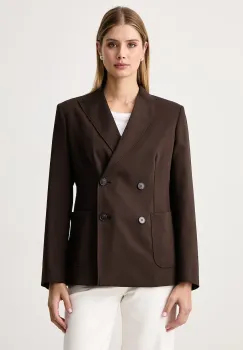 Weekend Max Mara  sacou cu doua randuri de nasturi pentru femei din lana WKDORNATI imagine