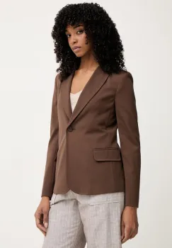 Weekend Max Mara sacou cu un singur rand de nasturi de dama cu vascoza CARBONE imagine