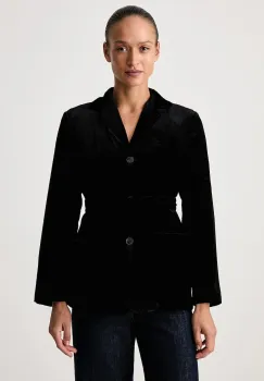 Weekend Max Mara  sacou cu un singur rand de nasturi pentru femei din velur WKIRECENTE imagine