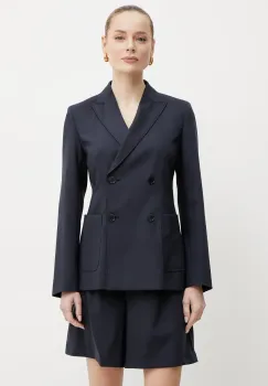 Weekend Max Mara sacou culoarea albastru marin, cu doua randuri de nasturi, neted, 2515041031600 imagine
