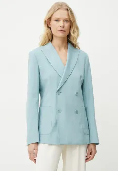 Weekend Max Mara sacou culoarea turcoaz, cu doua randuri de nasturi, neted, 2515041031600 imagine
